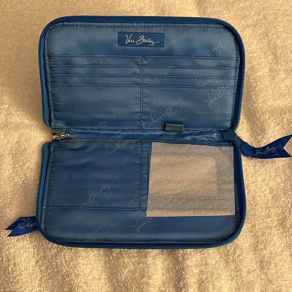 Vera Bradley Blue and Green Floral Wallet - Picture 3 of 5